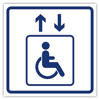 Тактильная пиктограмма «Лифт для инвалидов на креслах-колясках», ДС85